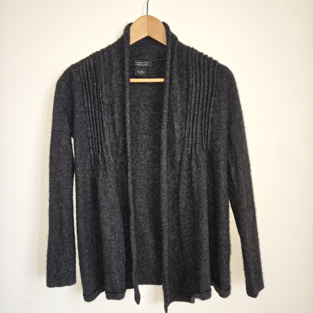Cashmere by Bloomingdales Open Front Sweater Dark Gray